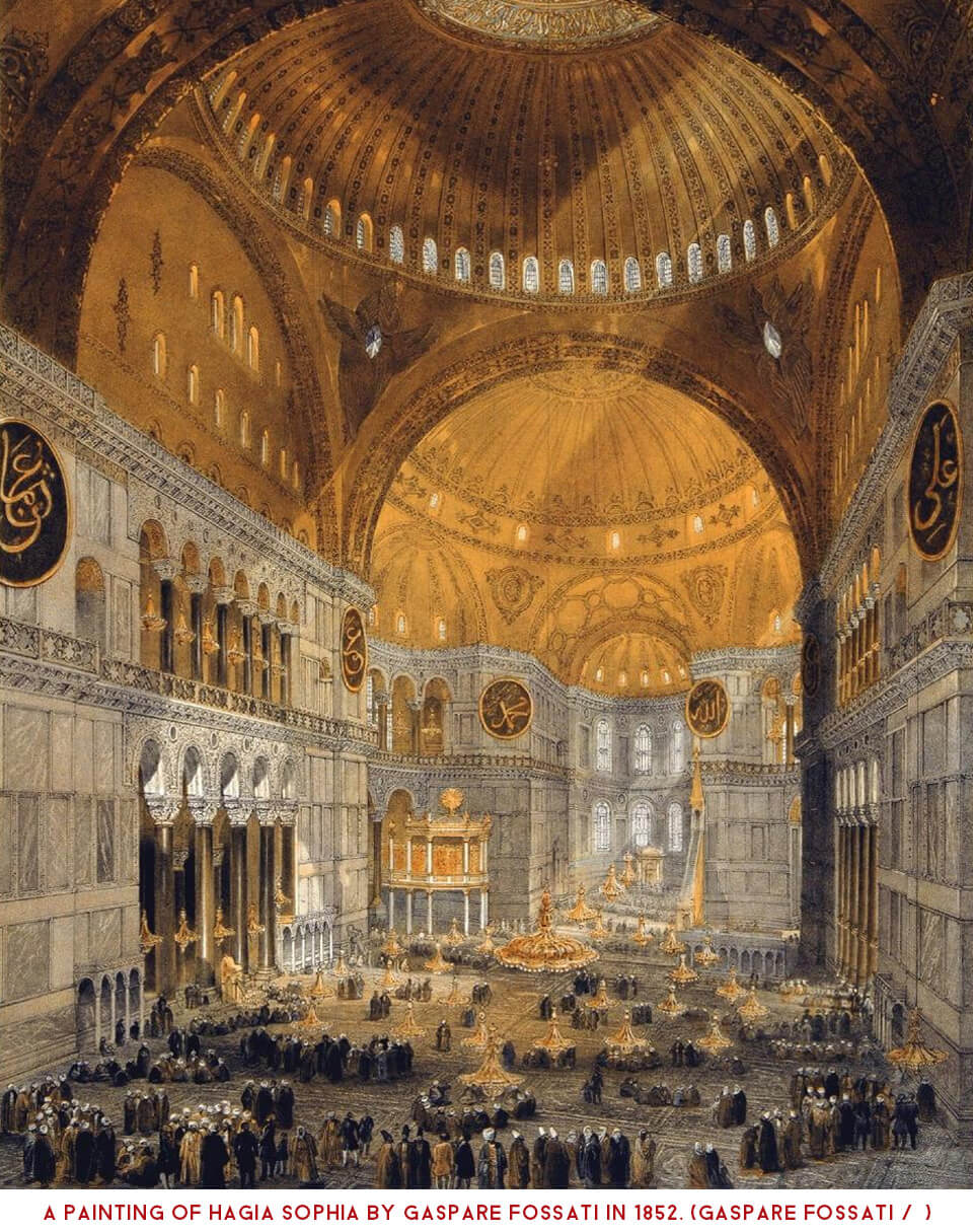 Hagia Sophia Mosque Painting by Gaspare Fossati